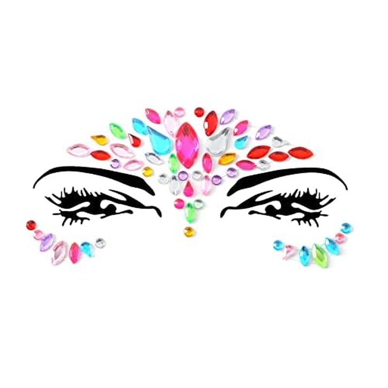 Face Gems Adhesive Glitter Jewel Tattoo Sticker Festival Gems Rave Party Body Make Up (9 PCS Z9ZAKMIXA)