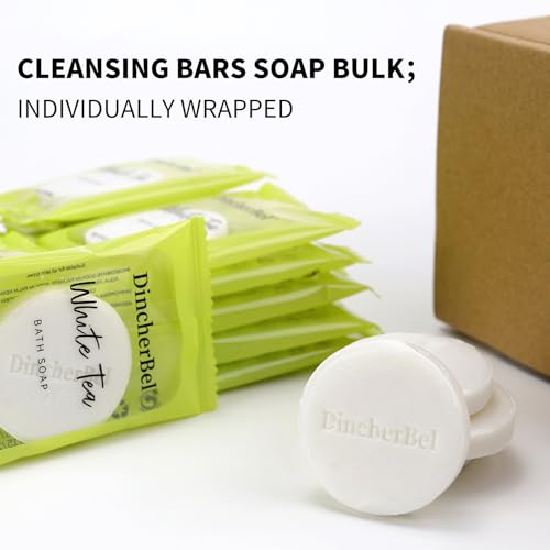 100 Pack Mini Round Disposable Travel Soap Bars - 0.5oz Individually Wrapped