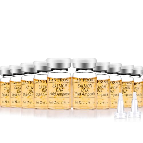 BB Facial Starter Kit Serum Hyaluronic Acid Essence Skin Care Set, Salmon DNA Glod Ampoule 0.27oz 12 Vials, Glow Repair Kit with 7 Different Peptides
