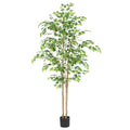 Nafresh 5ft Tall UV-Resistant Ficus Tree Artificial, Realistic Smooth Leaves, Indoor/Outdoor Faux Ficus