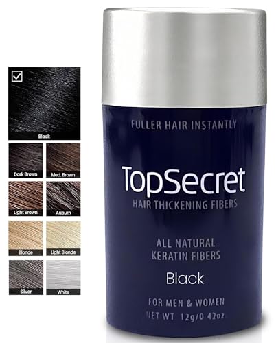 Hair Thickening Fibers Refill - Natural Hair Filler for Men & Women, Black, Weather-Resistant