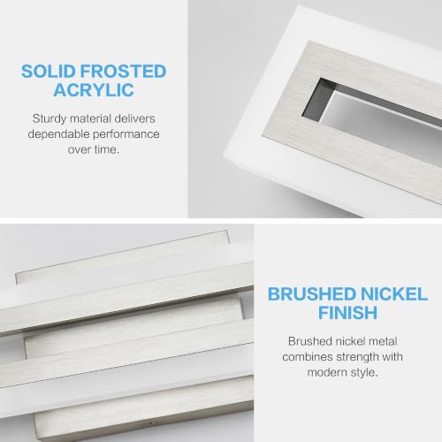 SOLFART Brushed Nickel Bathroom Vanity Light 32in Open Frame 6000K