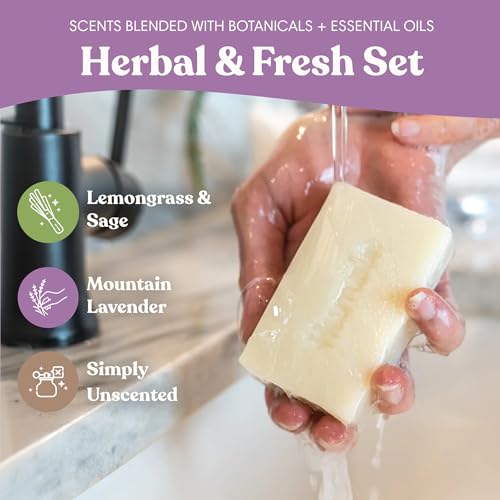 Humble Moisturizing Face & Body Bar Soap 4 Oz - Herbal & Fresh 3 Pack