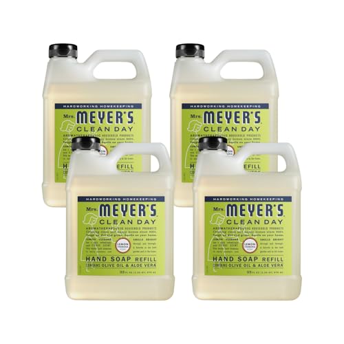 Mrs. MEYER'S CLEAN DAY Liquid Hand Soap Refill Lemon Verbena 33 Fl Oz (Pack of 4)