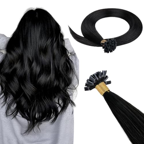 U Tip Hair Extensions Human Hair Jet Black 22 Inch 50g 50 Strands - Hotbanana
