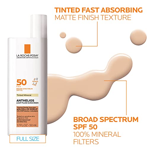 La Roche-Posay Anthelios Sunscreen SPF 40, Ultra-Light Fluid Broad Spectrum SPF 40, Face Sunscreen with Titanium Dioxide Mineral, Lightweight & Fast-Absorbing, Oil-Free, Matte Finish