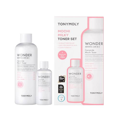 TONYMOLY Wonder Ceramide Mochi Milky Toner Set - 500ml + 100ml Hydrating Skincare