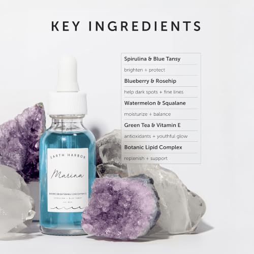 Earth Harbor Marina Biome Facial Serum 1 Fl Oz - Squalane & Blue Tansy, Hydrating & Glow-Boosting