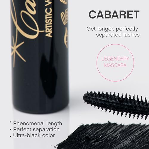 Vivienne Sab? Classic Mascara Cabaret ? Volume and Length Mascara for Defined Everyday Lashes, Clean, Smudge-Resistant, Cruelty-Free, Blackest Black, Made in Italy, 0.3 fl oz