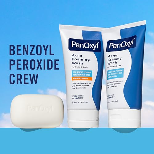 PanOxyl Antimicrobial Hydrating Acne Creamy Wash, 4% Benzoyl Peroxide, 6 Ounce (Pack of 2)