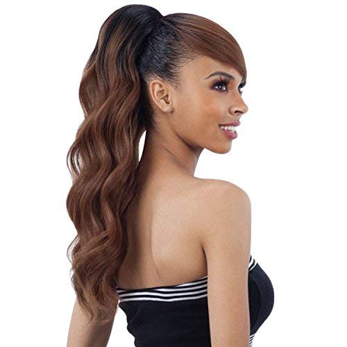 Freetress Equal Synthetic Ponytail & Side Bang Hair Extension Dark Brown 2