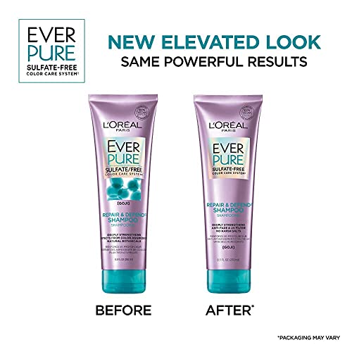 L'Oreal Paris EverPure Repair and Defend Sulfate Free Conditioner for Color-Treated Hair, Strengthens and Repairs Damaged Hair, with Goji, 8.5 Fl; Oz (Packaging May Vary)
