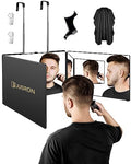 Self Hair Cutting Mirror with 360° Viewing Angle - Black Without LED & Accessories - Adjustable Wall or Door Mount