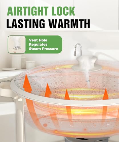 IMACONE White Maifanite-Coated Chafing Dishes Set of 2, 6QT Buffet Serving Warmers