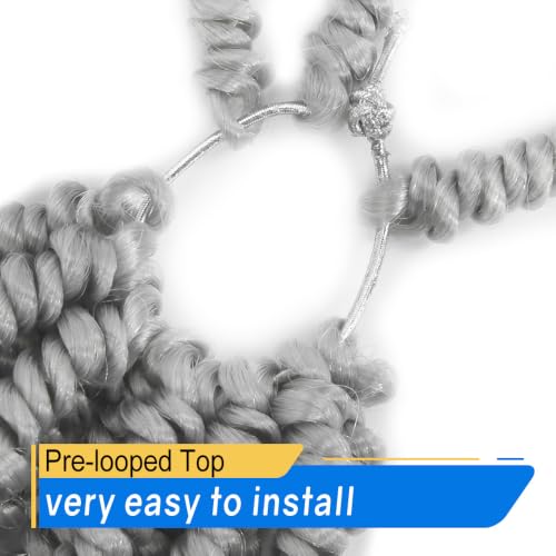 Grey Pre-Twisted Short Bob Crochet Hair for Black Women - 10 Inch, 7pcs
