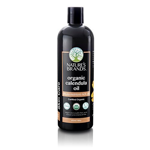 Nature's Brands Organic Calendula Carrier Oil Organic for Skin (16oz) 100% Natural, and Skin Moisturizer, USDA Certified Organic