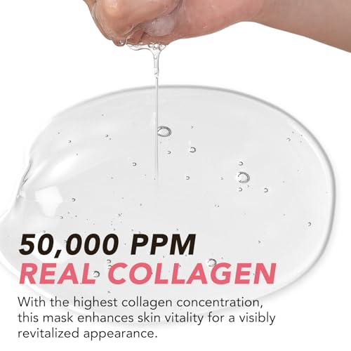 Deep Collagen Mask, 4pcs Gel Face Mask Rich in Nano-collagen, Vitality Probiotics, Vitamin E and Variety of Anti-aging Ingredients, Hydrating Over Night Face Masks, Sheet Face Masks for Women
