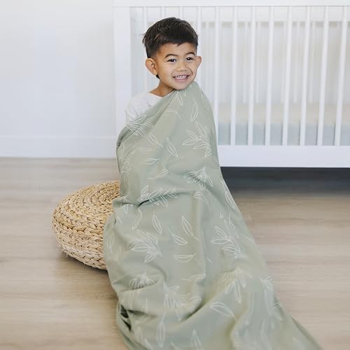 Baby Merino Wool Blanket for Crib and Stroller - Organic Cotton, 4 Seasons - Sage