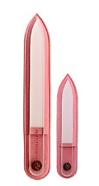 Glass Nail File Set with Case - Gentle, Eco-Friendly Crystal Nail Files for Natural Nail Care