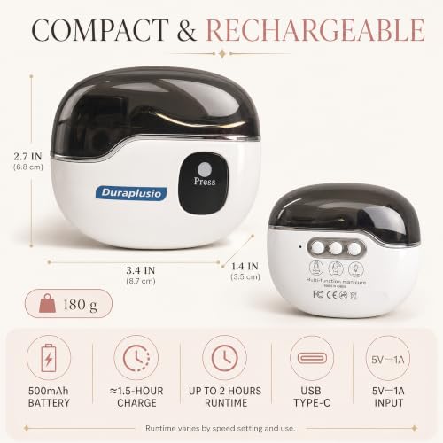 Electric Nail Clipper & Polisher with Safety Guard - Rechargeable Fingernail Care Device