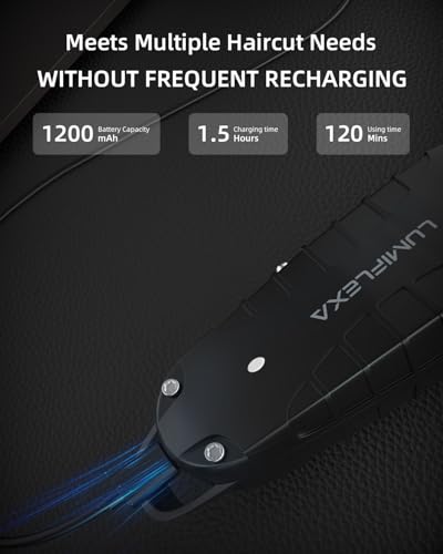Cordless Hair & Beard Trimmer with Stainless Steel Blades, USB-C Rechargeable, Professional Grooming Kit