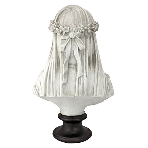 Indoor Bust Sculpture - Veiled Maiden Figurine for Home & Office Decor