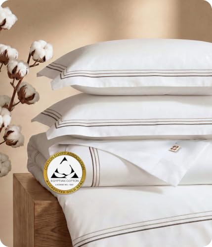 Bedsure 100% Giza Egyptian Cotton Duvet Cover King 104x90 – Gradient Brown Variation 09