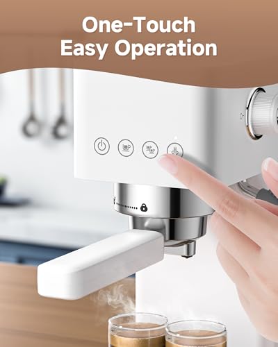 AMZCHEF Compact Espresso Machine 20 Bar, 50oz Water Tank, Latte & Cappuccino