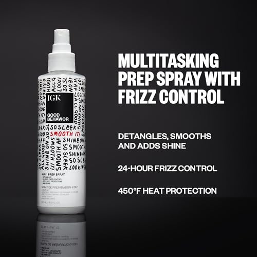 IGK Good Behavior 4-in-1 Prep Spray - Heat Protectant, Leave-In Detangler (Full Variation)