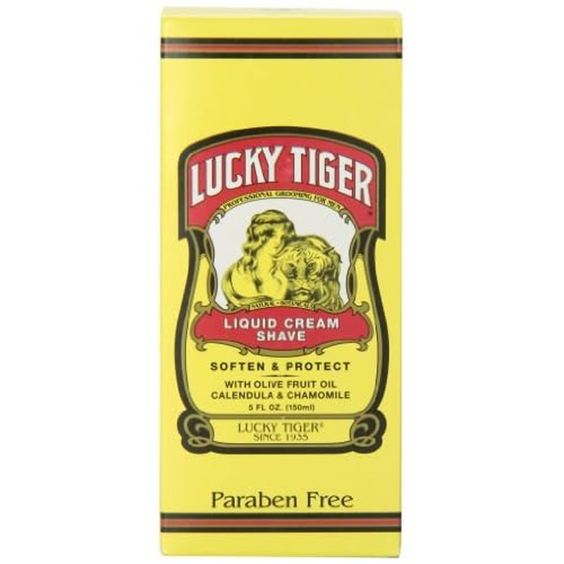 Lucky Tiger Liquid Cream Shave (5 Fl Oz) ? Classic Men's Shaving Cream with Olive Oil & Chamomile ? Soothing and Moisturizing Shave Cream for Men to Prevent Razor Burn