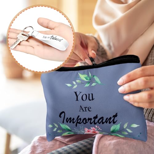 Christian Makeup Bags Keychains Bible Verse Dark Color - Inspirational Gift Set