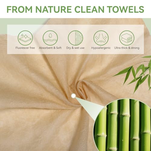 LEKOCH Bamboo Compressed Towel Tablets - Biodegradable & Eco-Friendly Mini Washcloths, Bulk Disposable Towels for Travel, Camping, Gym | Portable, Moisture-Proof - 100/250/500 Pack