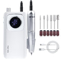 Electric Nail Drill Machine Set 45000RPM with LCD Screen for Acrylic Gels Nails - White