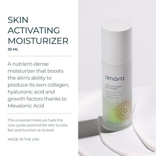 Mevalonic Acid Skin Activating Moisturizer: 100% Plant-Based, Vegan, Anti-Aging Formula, For Sensitive Skin, Boosts Collagen, Hyaluronic Acid and Retinol, Reduces Redness, Jojoba Oil, Ceramides
