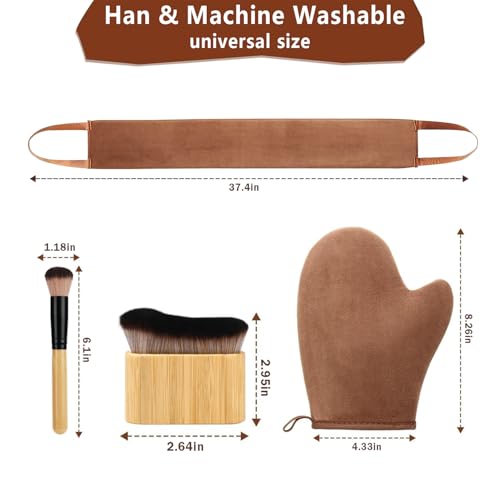 4 in 1 Luxury Velvet Tanning Mitt Self Tanning Mitt Applicator Self Tanner Brush Self Tanner Back Applicator Self Tanner Mitt Tanning Brush Tanning Glove