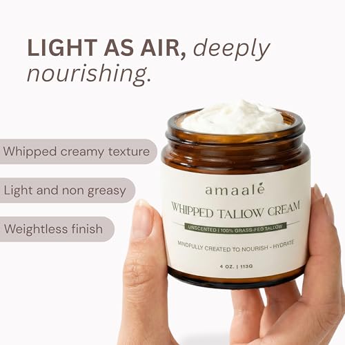 100% Grass-Fed Halal Whipped Tallow Cream (Unscented) - Beef for Skin