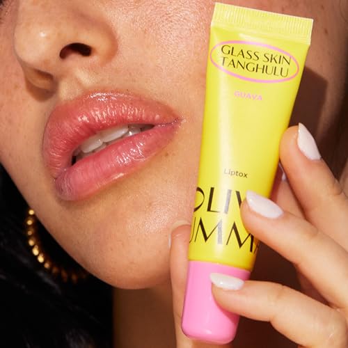 OLIVIAUMMA Guava Glass Skin Tanghulu Liptox - Korean Plumping Lip Balm with Peppermint, Shea Butter & Macadamia Seed Oil to Shine and Restore Dry Lips - Non-Sticky Korean Lip Plumper - 10 ml