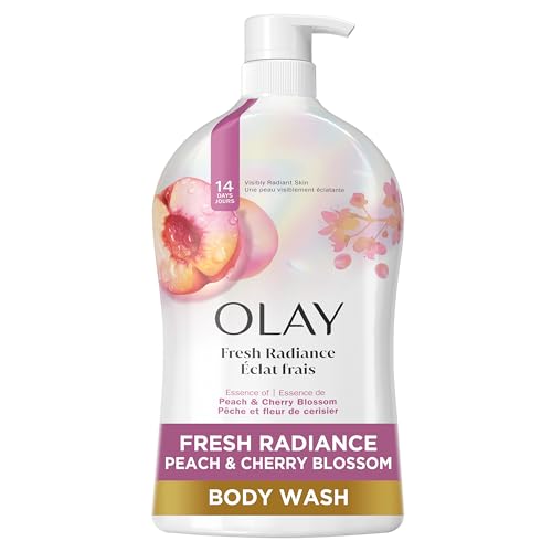 Olay Body Wash for Women Peach & Cherry Blossom 33oz - Refreshing & Hydrating