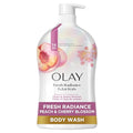 Olay Body Wash for Women Peach & Cherry Blossom 33oz - Refreshing & Hydrating
