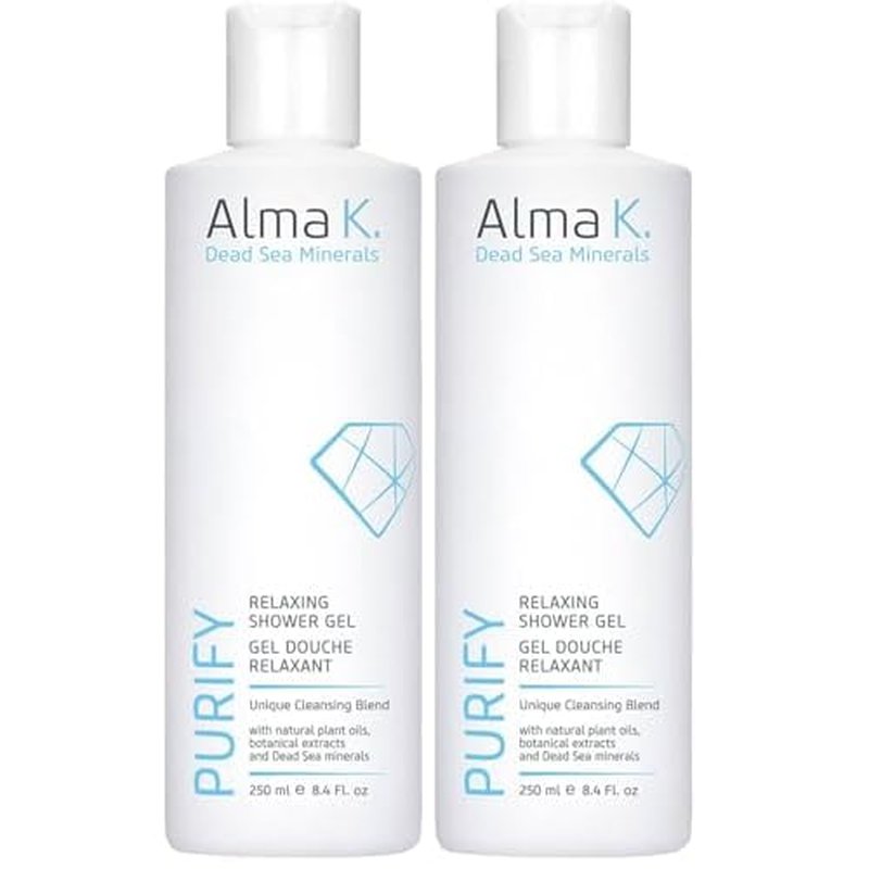 ALMA K Relaxing Shower Gel - Nourishing Women and Men's Body Wash - Skincare with Dead Sea Minerals, Avocado Oil - White Tea and Neroli Scent - 8.4 oz (Pack of 2)