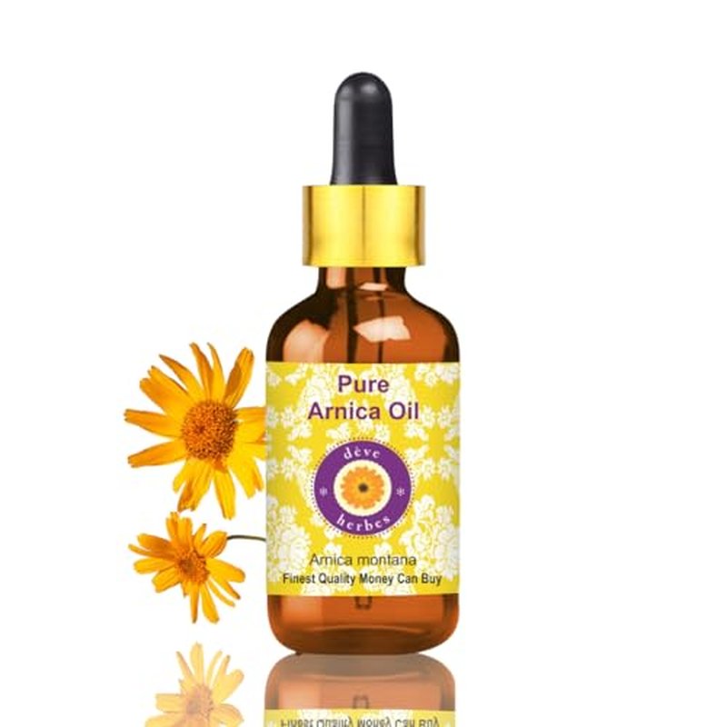 d?ve herbes Arnica Oil (Arnica Montana) with Glass Dropper | Infused | Pure | Non-Sticky | Lightweight | for Facial Care | Men & Women | 30ml (1 oz)