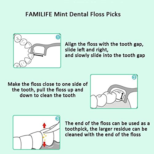 FAMILIFE Mint Dental Floss Picks 420 Count with Travel Cases – Easy to Carry