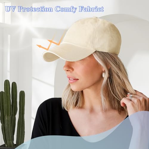 FORCUTEU 12 Inch Hat Wigs for Women Baseball Cap with Hair Extensions – Straight 27/613