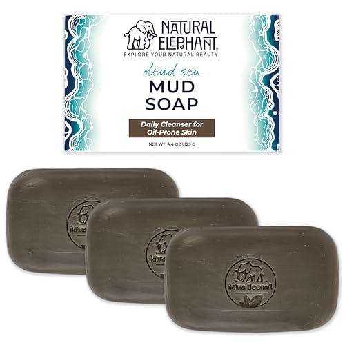 Natural Elephant Dead Sea Mud Soap Bar 13.2 oz - Mineral-Rich Facial & Body Cleanser, Pack of 1