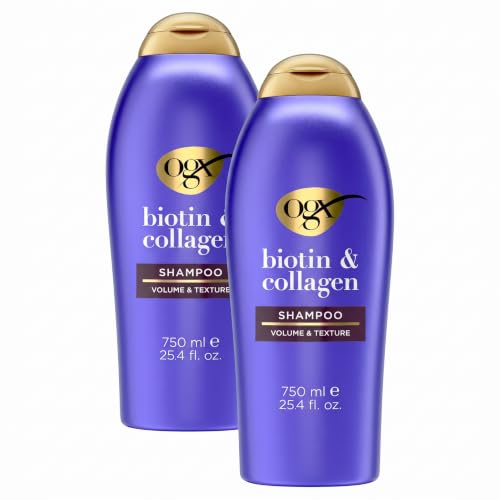 OGX Thick & Full Biotin & Collagen Volumizing Shampoo - 25.4 Fl Oz Pack of 2