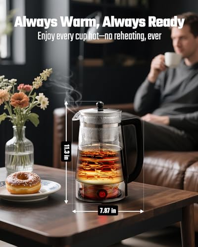 10-Cup Electric Percolator Coffee Pot with Borosilicate Glass Carafe