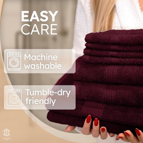 Velvet Wine Luxe Cotton Towel Set – 8-Piece Bath, Hand & Washcloths