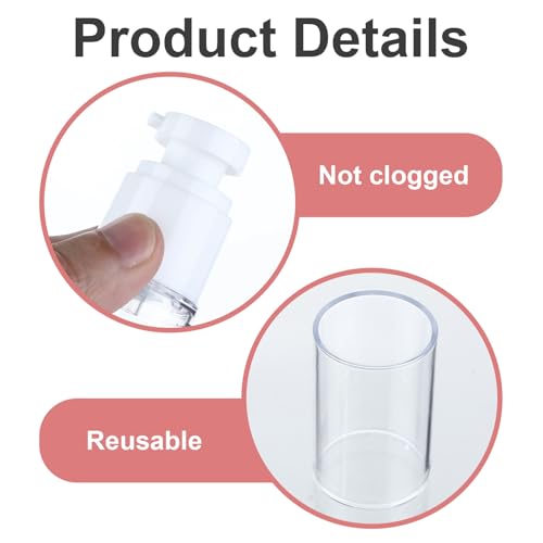 28-Pack Travel Size Airless Pump Bottles 1.7 oz Refillable Cosmetic Dispensers