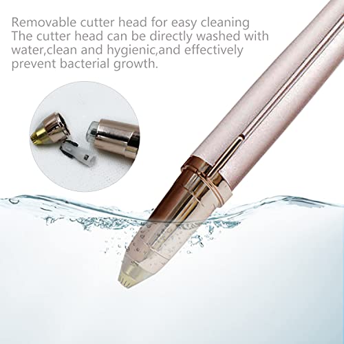 USB Rechargeable Portable Electric Eyebrow Trimmer Pen for Women, Painless Precision Hair Remover, Safe Shaver Razor Tool for Face, Leg, Lip, Armpit, Hand (Rose Gold)