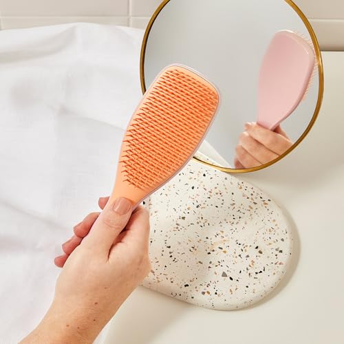 Mini Detangler Hairbrush for Kids and Travel - Salmon Pink & Apricot